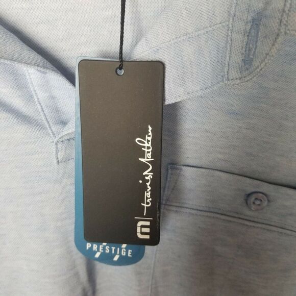 Travis Mathew Polo Performance Polo Shirt Golf Polo Shirt Golf Polo Men L Blue - Picture 8 of 11